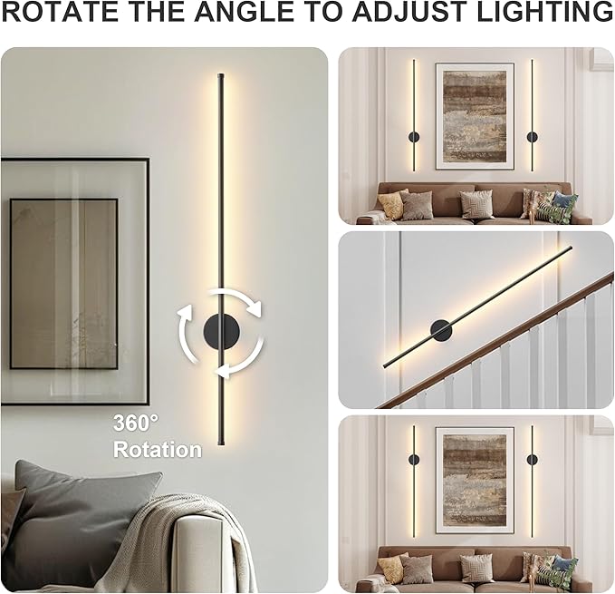 Battery Operated Modern Wall Sconces Set of Two, Rechargeable Wireless Wall