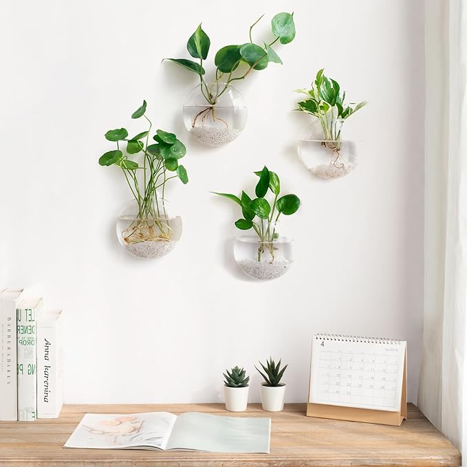 Mkono Wall Hanging Planter Propagation Station Glass Flower Vase