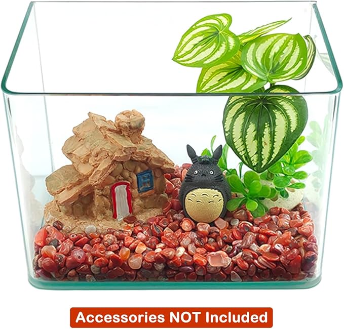 Decorative Stones, 1 Lb/460g (Fill 0.9 Cup) Natural Red Agate Pebbles Irregular Crystal Rock Gravel for Aquarium Turtle Tank Decoration/Succulent Plant Landscape/Flowerpot Vase Ornament