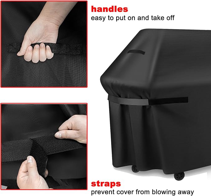 Grill Cover, 48-Inch BBQ Grill Cover Heavy Duty Waterproof UV Resistant Tear Resistant for Outdoor Grill, Compatible for Nexgrill Brinkmann Weber Dyna-glo