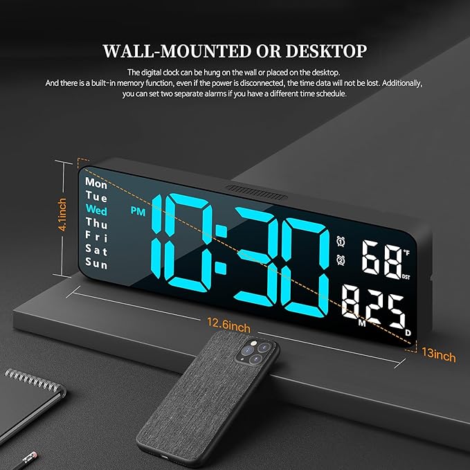 Digital Clock, Digital Wall Clock