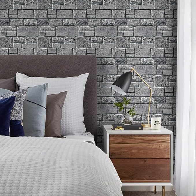 COMSTICKC 3D Wall Panel Peel and Stick, Faux Stone Wall Panel 10 Pcs 12"X12"