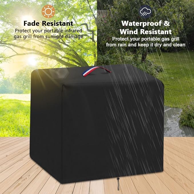 BBQ Grill Cover for GE Profile Indoor Pellet Smoker, Waterproof 600D Outdoor Smoker Covers Electric Grills Covers - 17" W x 20.5" D x 16" H