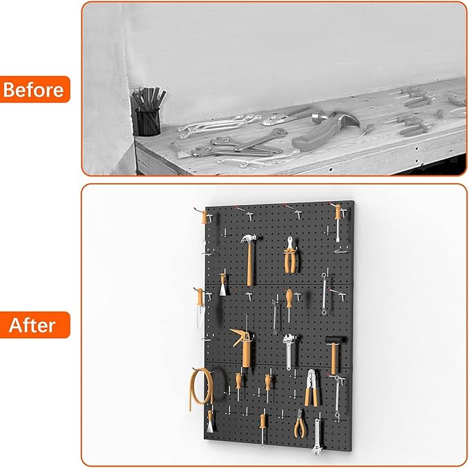TORACK 3 PCS Metal Pegboard Panels