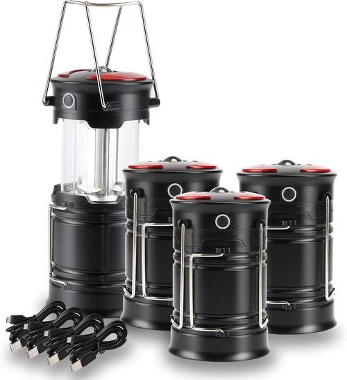 Lichamp Camping Lanterns - Rechargeable & Battery Powered | 4 Modes for Power Outages & Camping