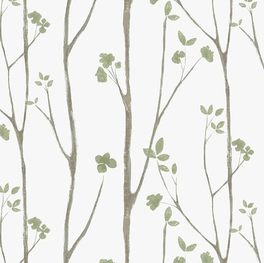 Timeet Peel and Stick Wallpaper Green Leaf Wall Paper Boho Floral Contact Paper