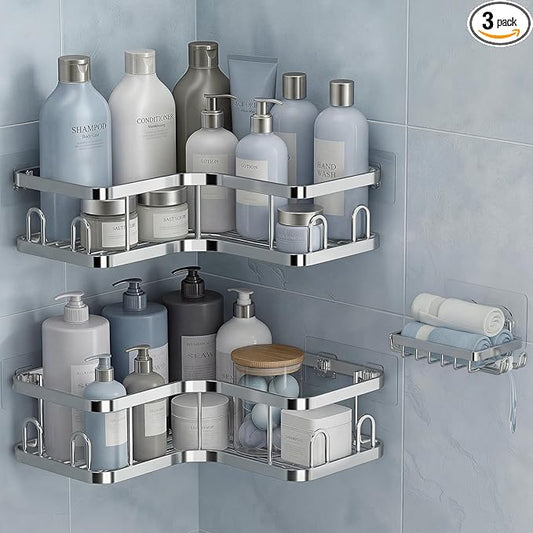 Veken Corner Adhesive Shower Caddy 3-Pack