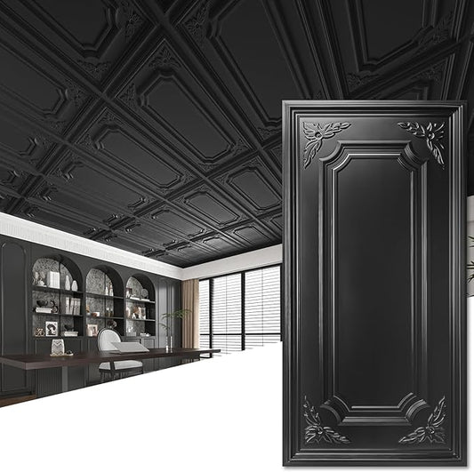 Art3dwallpanels 12 Pack Drop Ceiling Tiles, 2x4 Ft PVC Decorative 3D Wall Panel
