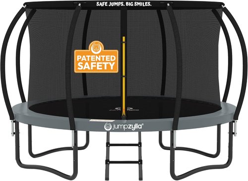 Jumpzylla Trampoline - Outdoor Recreational Trampoline with Enclosure & Ladder | 8FT to 16FT, ASTM Approved, Anti-Rust Frame