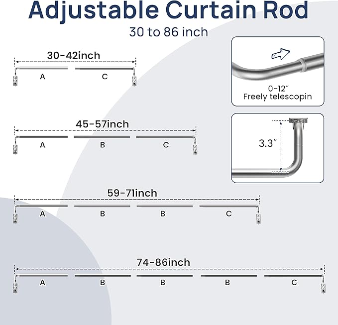 ENJOYBASICS Blackout Curtain rod