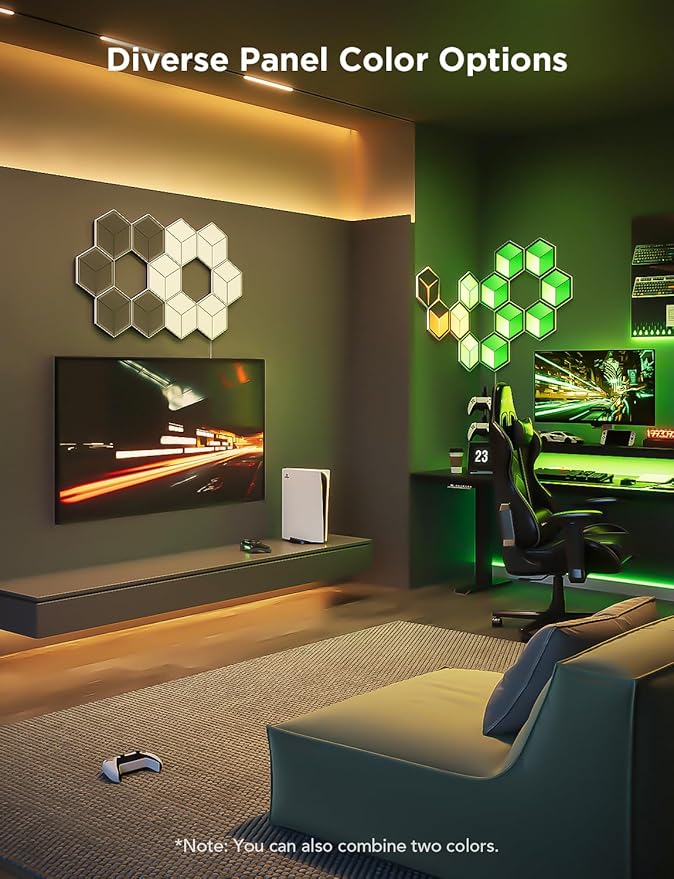 Govee Glide Hexagon Light Panels Ultra, RGBIC 3D Wall Lights