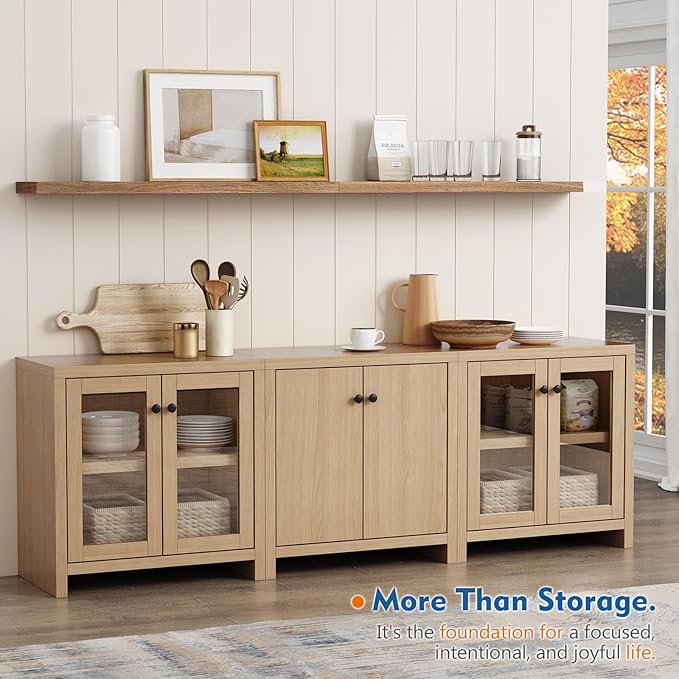 Harwaya Light Wood Floating Shelves