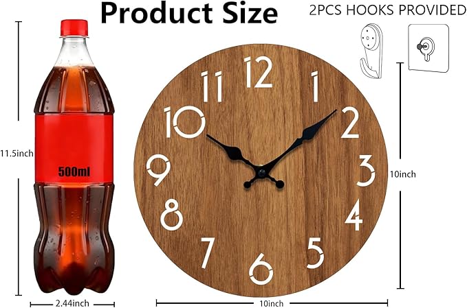 Wall Clock, Modern Wall Clocks Battery Operated, Silent Non Ticking Clock
