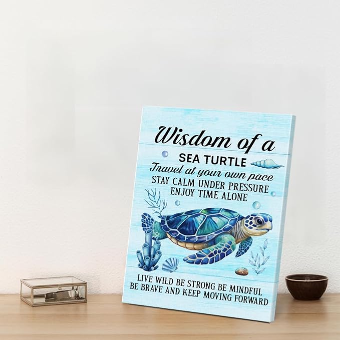Sea Turtle Wall Art Decor Inspirational Wall Decor Posters Beach Themed