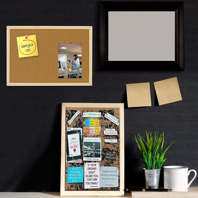 OWLKELA Cork Board 14.6"X 11", Notice Pin Board, Memo Board, Vision Board