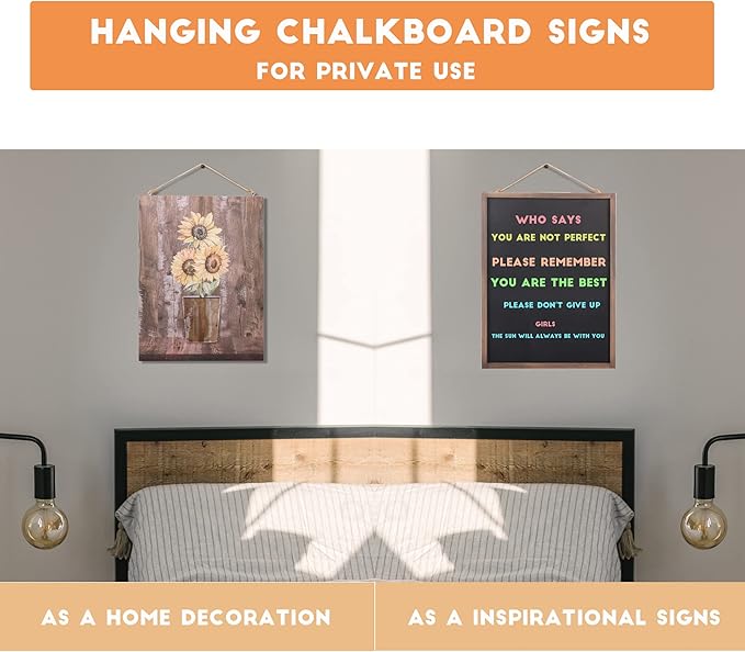 SELEAD 2-Pack Solid Wood Frame Chalkboard Signs