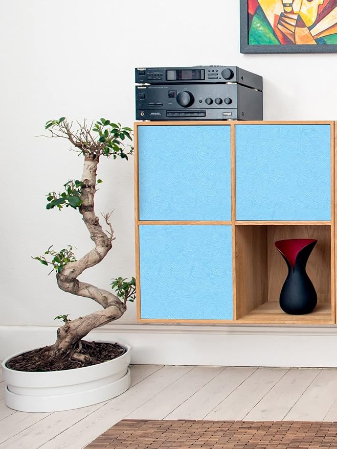 Cohoo Home Blue Peel and Stick Wallpaper Silk Solid Light Blue Contact Paper