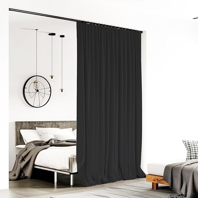 Room Divider Curtains for Ceiling Track Rod, Noise Reduction Privacy Panel for