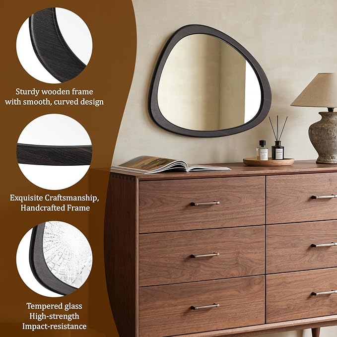 WallBeyond Asymmetrical Mirror, Irregular Wall Mirror, Wall Mirrors Decorative