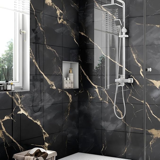 Chejiaye 22pcs Marble Peel and Stick Backsplash Waterproof Washroom Wall Panels