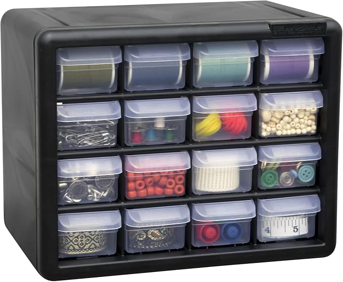 Akro-Mils 16-Drawer Plastic Storage Cabinet | 10-1/2 x 6-1/2 x 8-1/2 Inch |