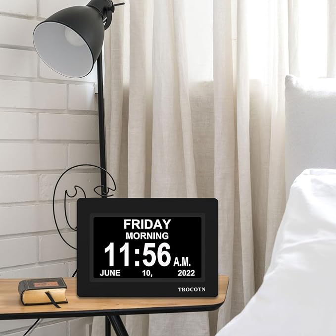 TROCOTN Dementia Clocks, Large Display Calendar Alarm Clock