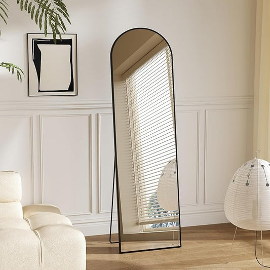 Sweetcrispy 56"x15" Arched Full Length Mirror, Leaning or Standing Full Body