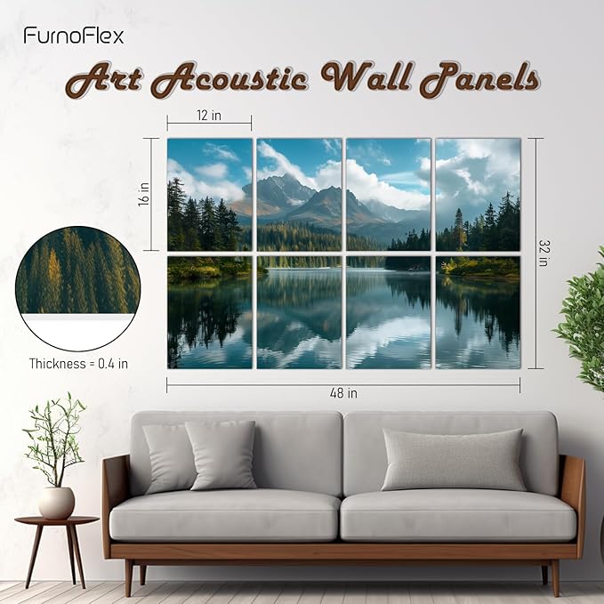FurnoFlexArt Acoustic Panels Tiles Decorative Room Sound Proof Foam Absorbing