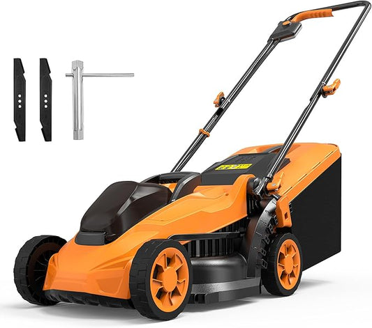 Cordless Lawn Mower (No Battery) Compatible with Dewalt 20V Max Battery, 13" Electric Lawn Mower with 5 Heights Adjustment, Brusless Electric Mower for Garden, Yard
