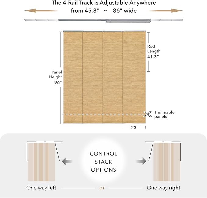 GoDear Design Adjustable Vertical Blinds, Sliding Door Blinds, Window Blinds &