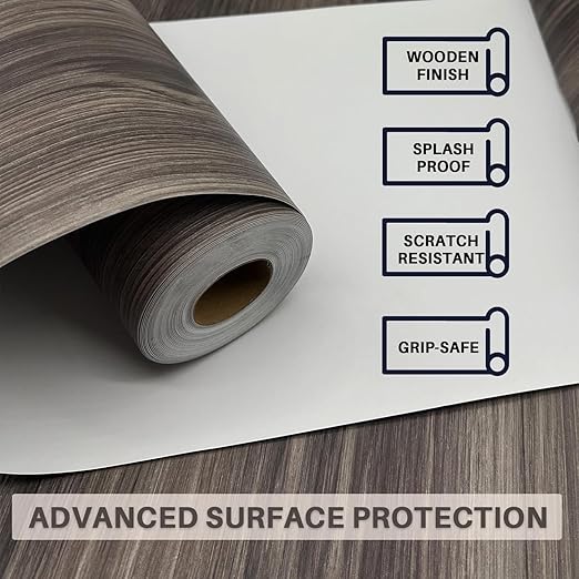 Wood Grain Peel and Stick Floor Tiles – 11.8” Width, Full Roll Length of 394" –