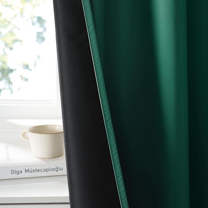 RYB HOME 100% Blackout Basement Curtains 30 inches Long, Heat & UV Blocking