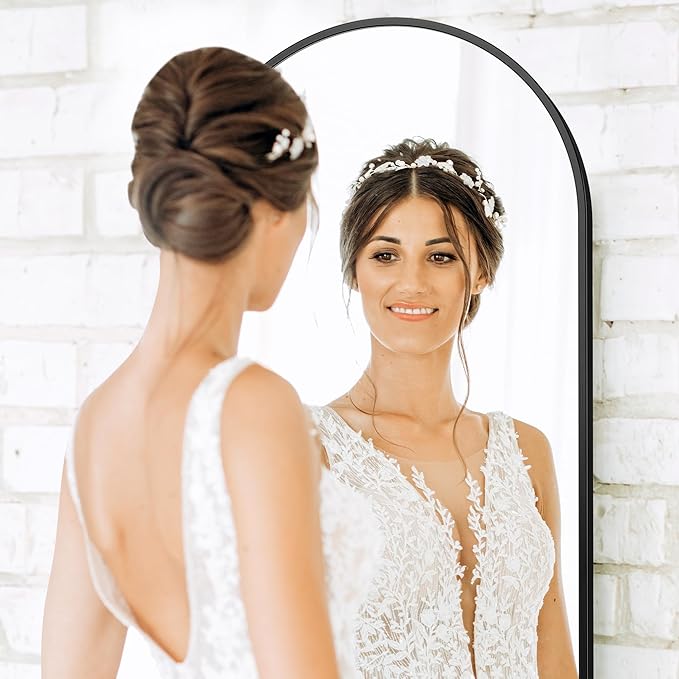 Sweetcrispy 59"x16" Arched Full Length Mirror, Leaning or Standing Full Body
