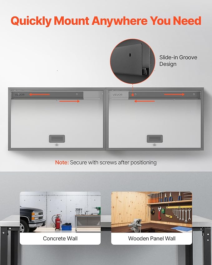 VEVOR Metal Wall Cabinet, 30.31 x 12.01 x 19.69 Inch, Floating Garage Tool