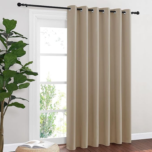 NICETOWN Blackout Sliding Door Curtains 84 Inch Length, Extra Wide Room Divider
