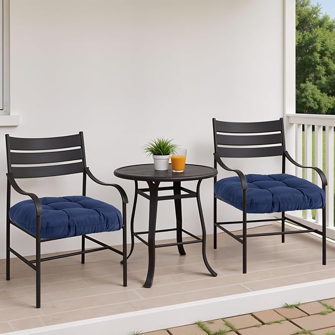 MTMR Water-Repellent Outdoor Chair Cushions Set of 2, 19”X19” Patio Chair Cushions with High Elasticity PP Cotton, No Fading Tufted Seat Cushions for Outdoor Furniture, Thick and Large Patio Cushions