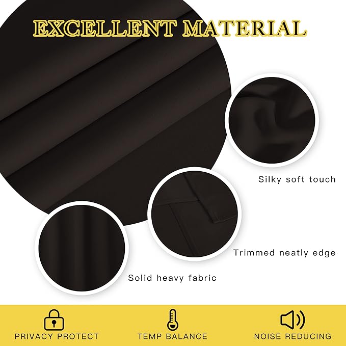 NICETOWN Blackout Curtain Panel 63 inch Long