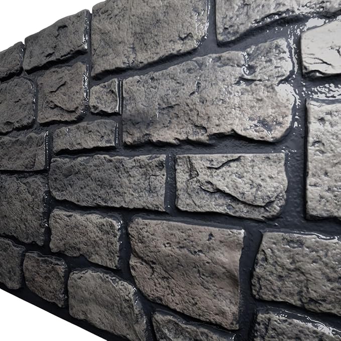 EverStone Cobblestone Faux Stone Panel, Lunar Color