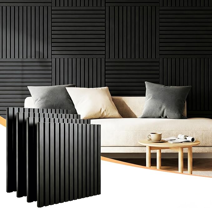 Acoustic Panels 4 Pack Self-Adhesive Upgrade, 23.62"X23.62" Sound Proof Wall