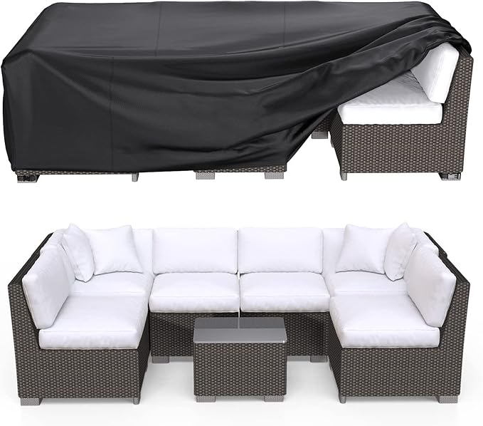 Patio Furniture Covers Waterproof, 90"LÃ62" WÃ28" H Rectangular Outdoor Furniture Set Covers , Durable Heavy Duty Oxford Patio Furniture Set Covers for Outdoor Table Chair