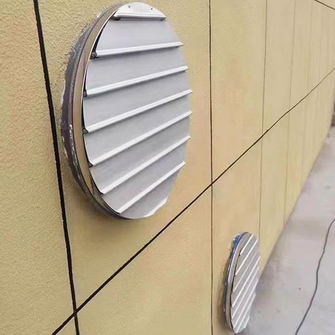 Round Self-Closing Louver Vent Aluminum, Gravity Louver Gable Vent Exhaust Grille, Wall Ceiling Ventilation Grill for Greenhouse Industrial HVAC(21in(53cm))