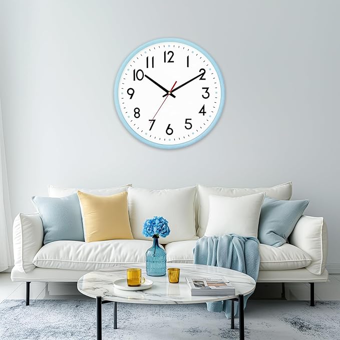 HZDHCLH Wall Clock Silent Wall Clocks Battery Operated 12 Inch Modern Non