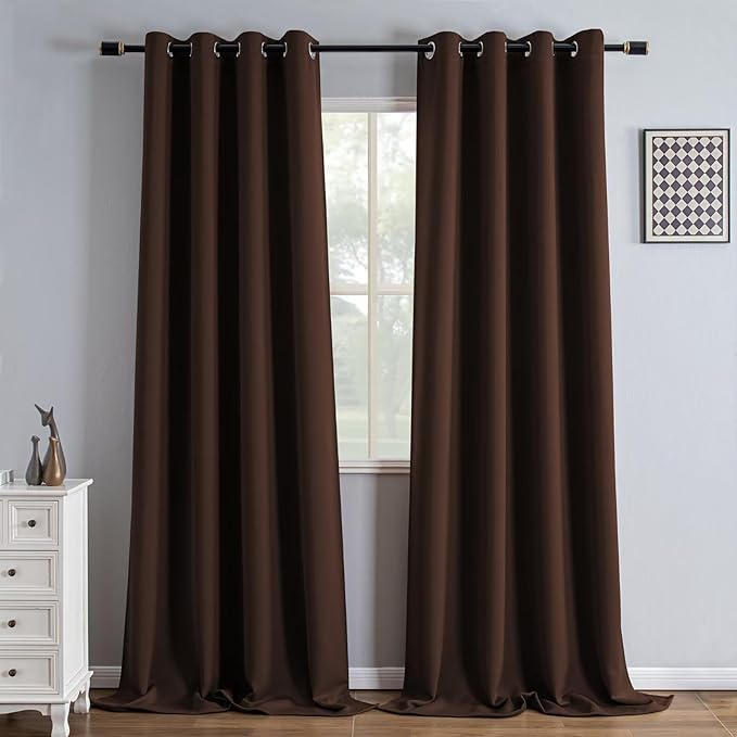 IGEMAEVE Blackout Curtains 96 Inch Length 2 Panels Set, Grommet Energy Saving