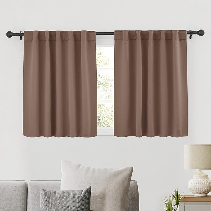 RYB HOME Short Curtains for Kitchen, W42 x L36 inch