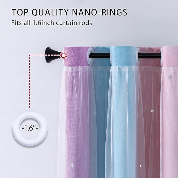 XiDi Blue Curtains for Bedroom
