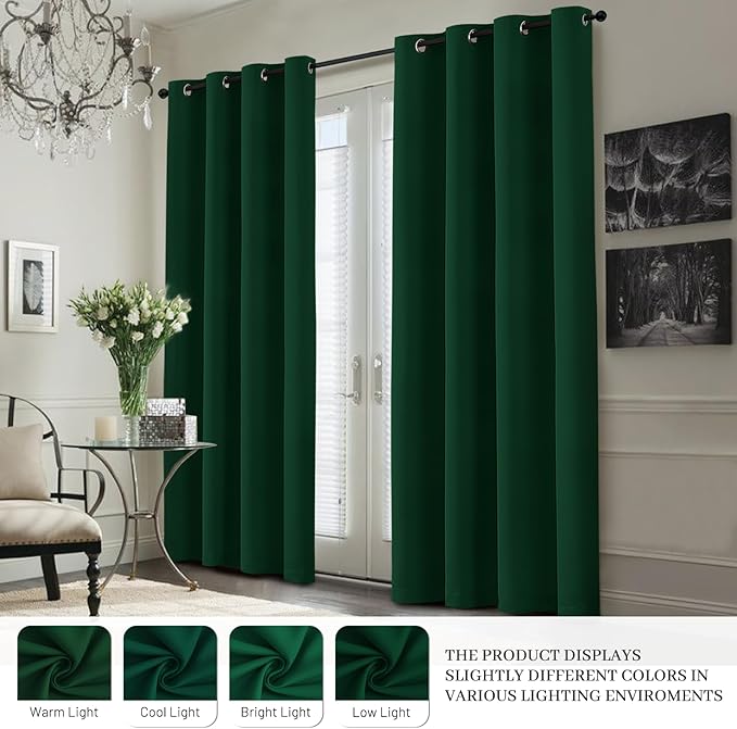 Yakamok 100% Blackout Curtain Panels 63 inches Cold and Light Blocking Drapes
