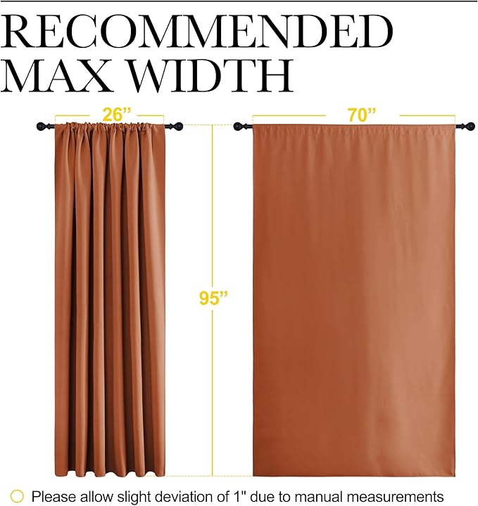 NICETOWN 2 Panels Blackout Curtains, Rod Pocket Thermal Insulated Drapess