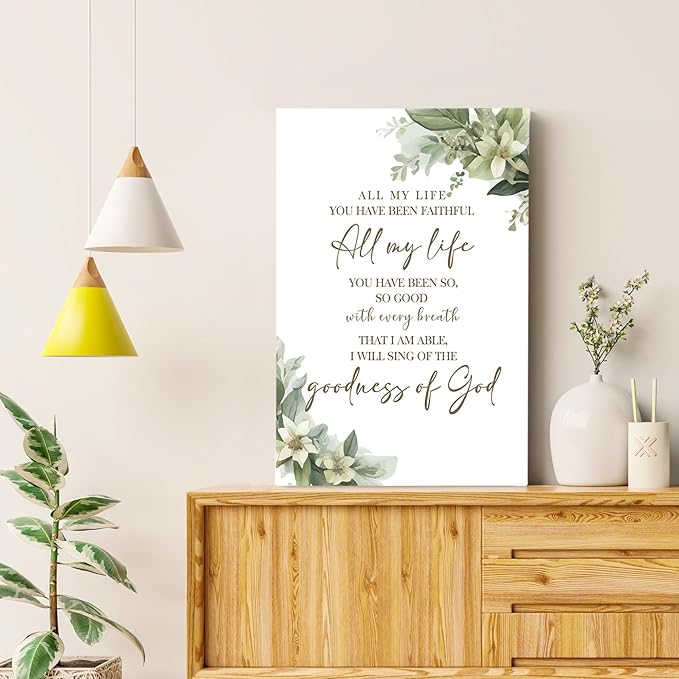 HIWX Christian Wall Decor, All My Life You Have Been Faithful Bible Verse