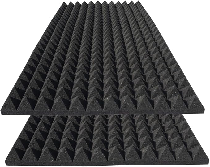 2 Pack Sound Proof Foam Panels for Walls, High Density Fire Resistant