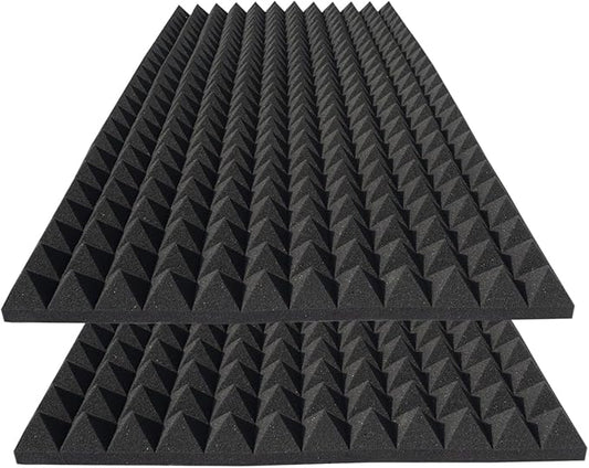 2 Pack Sound Proof Foam Panels for Walls, High Density Fire Resistant